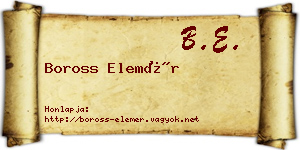 Boross Elemér névjegykártya