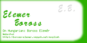 elemer boross business card